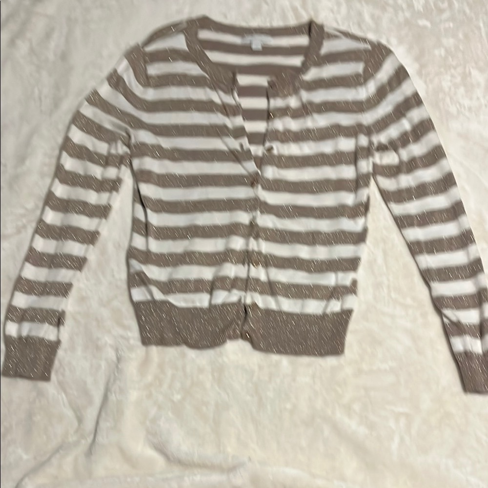 New York & Company Striped Cardigan